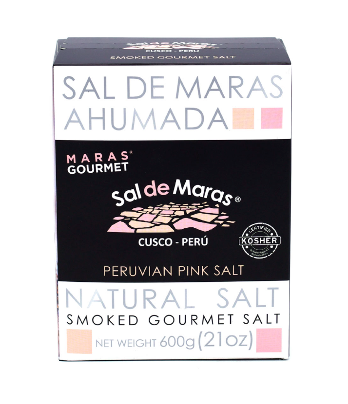 Boîte cartonnée de sel de Maras fumé 600 g Andes Nature