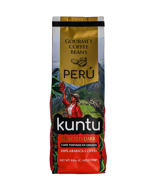 Paquet de café péruvien bio Kuntu en grains 250 g